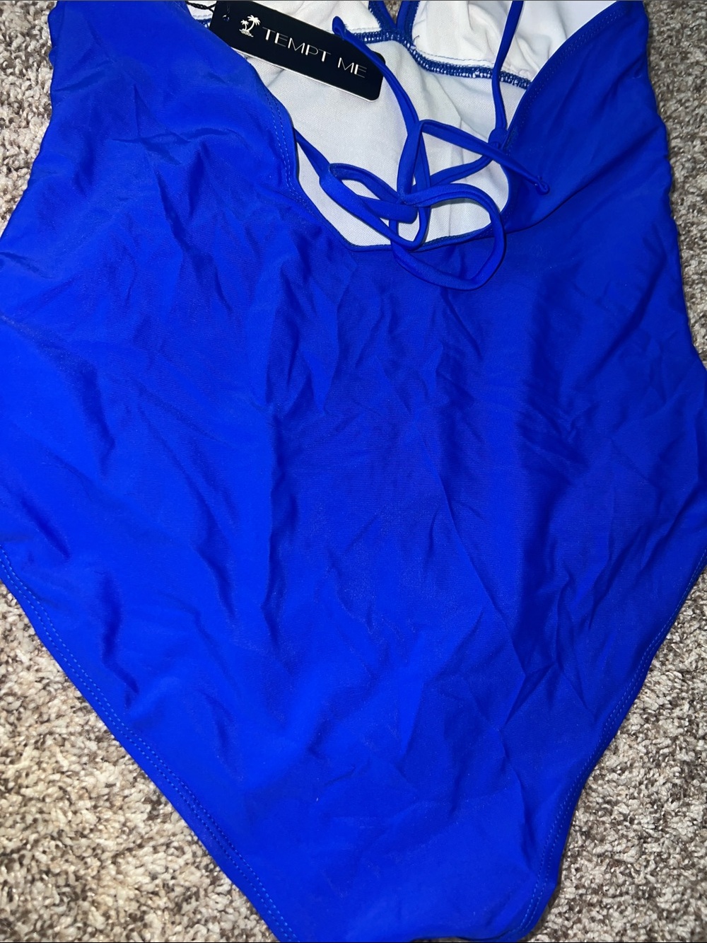 NWT! TEMPT ME Royal Blue One Piece Swimsuit in Packaged Bag Size Large - Picture 7 of 11